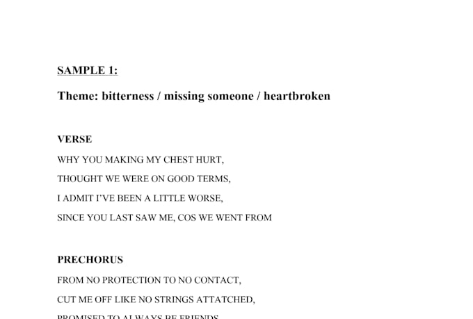 write fresh, catchy and original pop lyrics